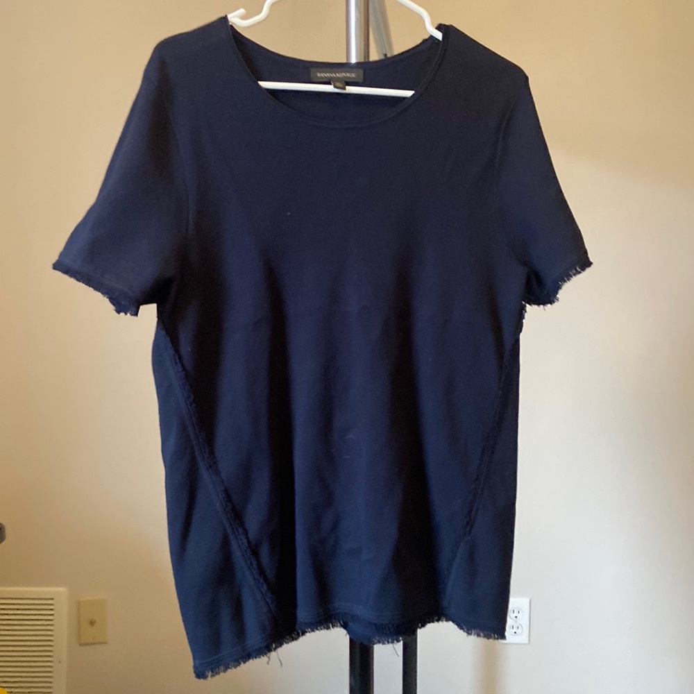 Banana republic navy sweater. Fringe detail. Size xl